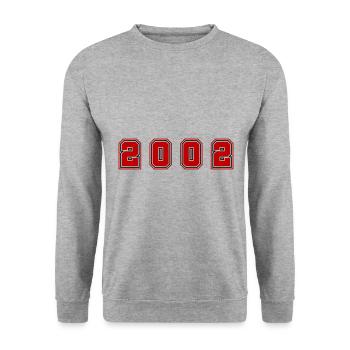 Numéro de l’année 2002 - Sweat-shirt Unisexe - gris chiné - Devant - Alina (178cm) & Michal (187cm)