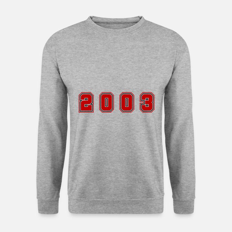 2003 Jahr Zahl - Unisex Pullover - Weißgrau meliert