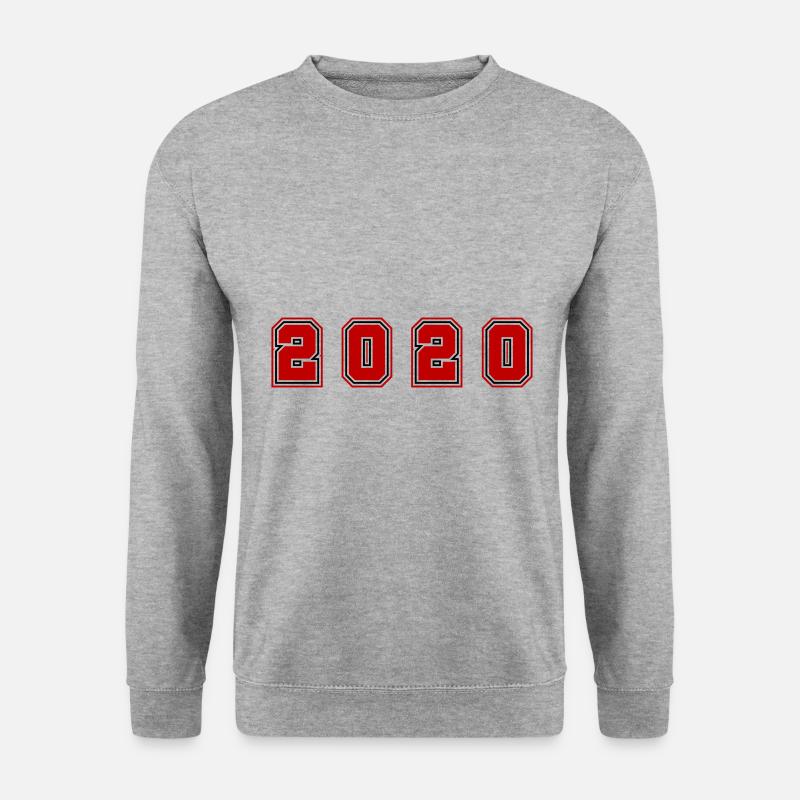 2020 Jahr Zahl - Unisex Pullover - Weißgrau meliert