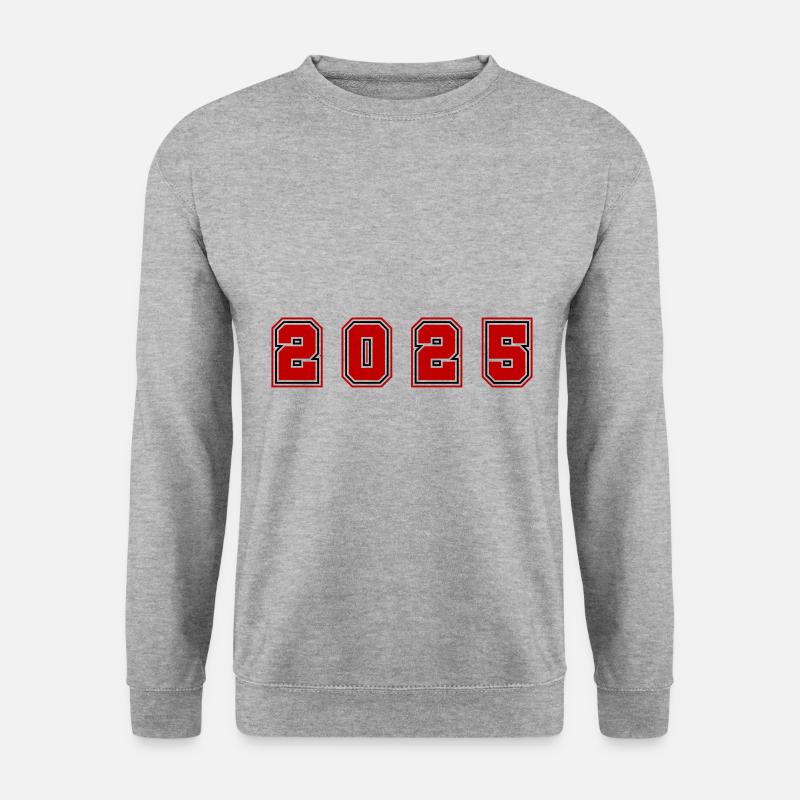 2025 Jahr Zahl - Unisex Pullover - Weißgrau meliert