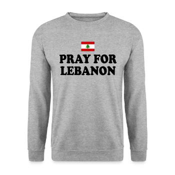 Pray for lebanon - Unisex Sweatshirt - salt & pepper - Front - Alina (178cm) & Michal (187cm)