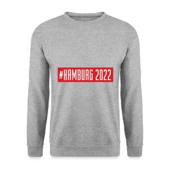 Hamburg 2022 - Unisex Pullover - Weißgrau meliert - Vorne - Alina (178cm) & Michal (187cm)