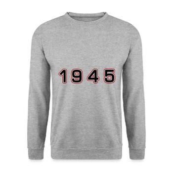 1945 year number - Unisex Sweatshirt - salt & pepper - Front - Alina (178cm) & Michal (187cm)