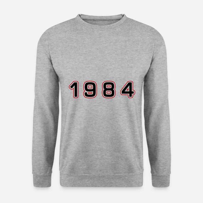 1984 Jahr Zahl - Unisex Pullover - Weißgrau meliert