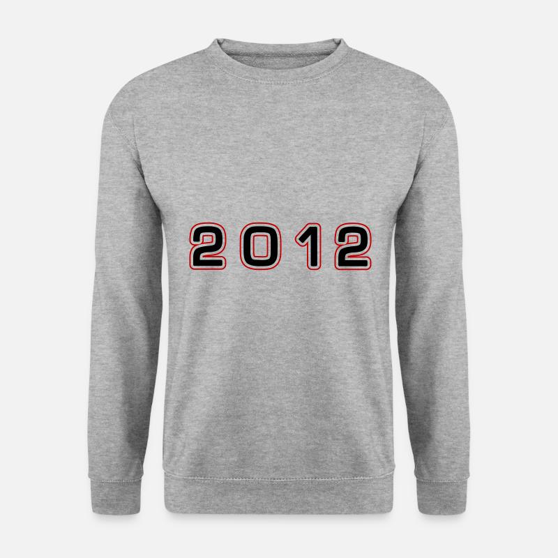 2012 Jahr Zahl - Unisex Pullover - Weißgrau meliert