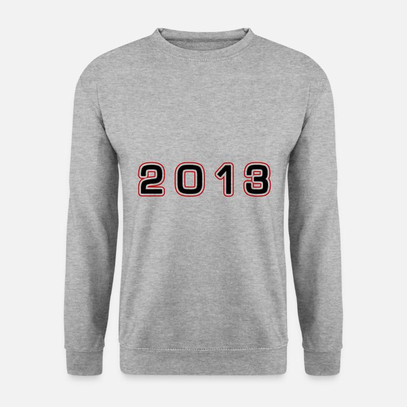 2013 Jahr Zahl - Unisex Pullover - Weißgrau meliert