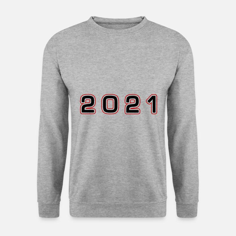 2021 Jahr Zahl - Unisex Pullover - Weißgrau meliert