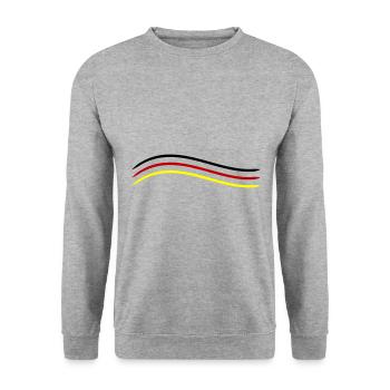 Germany flag icon line - Unisex Sweatshirt - salt & pepper - Front - Alina (178cm) & Michal (187cm)