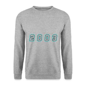 2003 Year Number - Unisex Sweatshirt - salt & pepper - Front - Alina (178cm) & Michal (187cm)