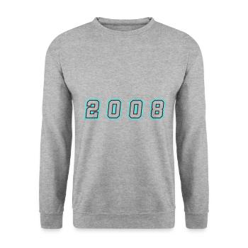 2008 Year Number - Unisex Sweatshirt - salt & pepper - Front - Alina (178cm) & Michal (187cm)