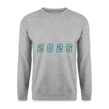 2026 Year Number - Unisex Sweatshirt - salt & pepper - Front - Alina (178cm) & Michal (187cm)
