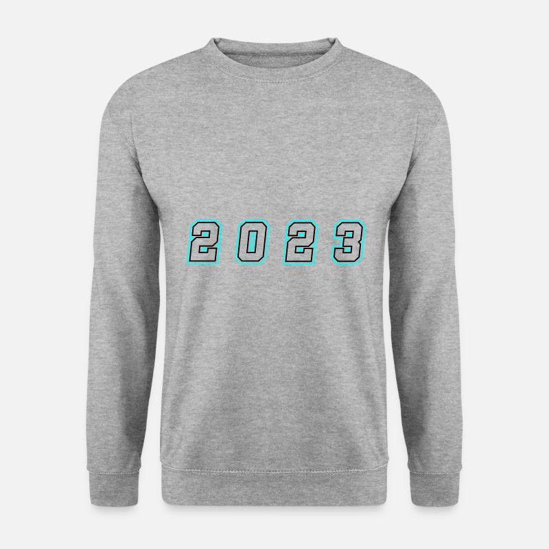 2023 Jahr Zahl - Unisex Pullover - Weißgrau meliert