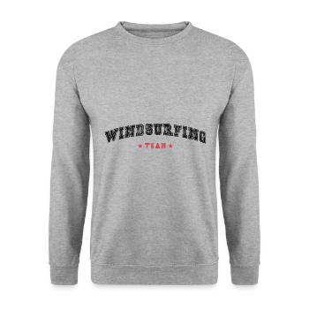 Windsurfing Team - Unisex Pullover - Weißgrau meliert - Vorne - Alina (178cm) & Michal (187cm)