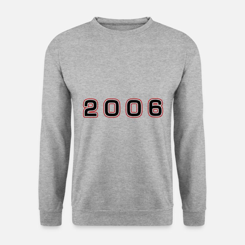 2006 Jahr Zahl - Unisex Pullover - Weißgrau meliert