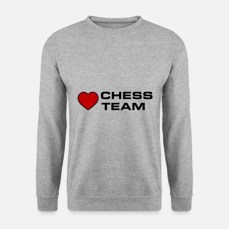 Chess Team Herz - Unisex Pullover - Weißgrau meliert