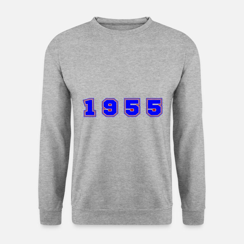 1955 Jahr Zahl - Unisex Pullover - Weißgrau meliert