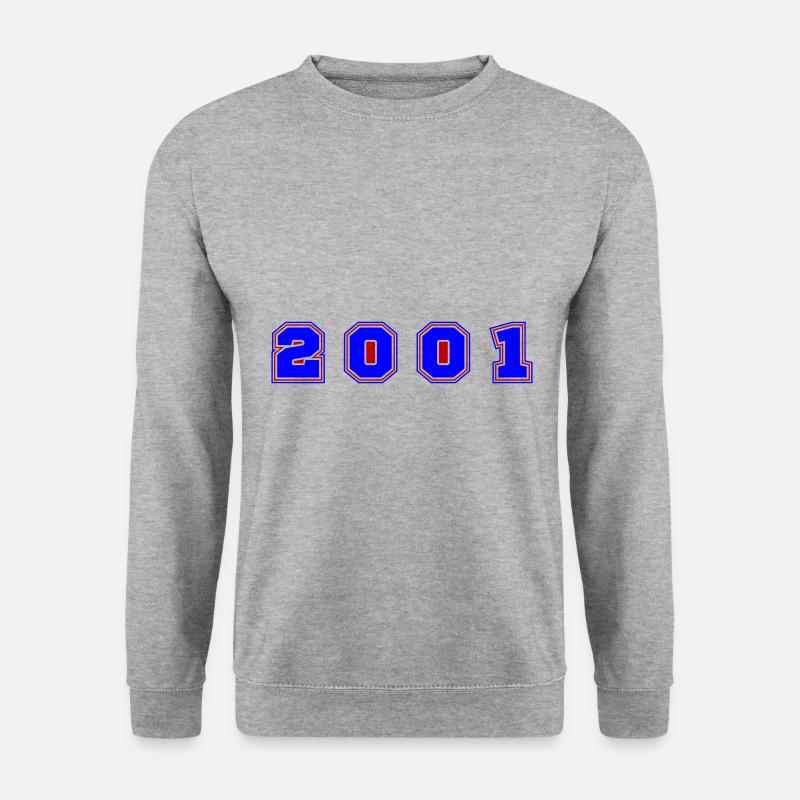 2001 Jahr Zahl - Unisex Pullover - Weißgrau meliert