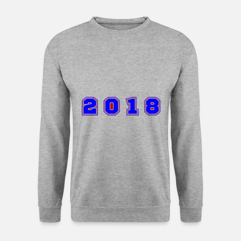 2018 Jahr Zahl - Unisex Pullover - Weißgrau meliert