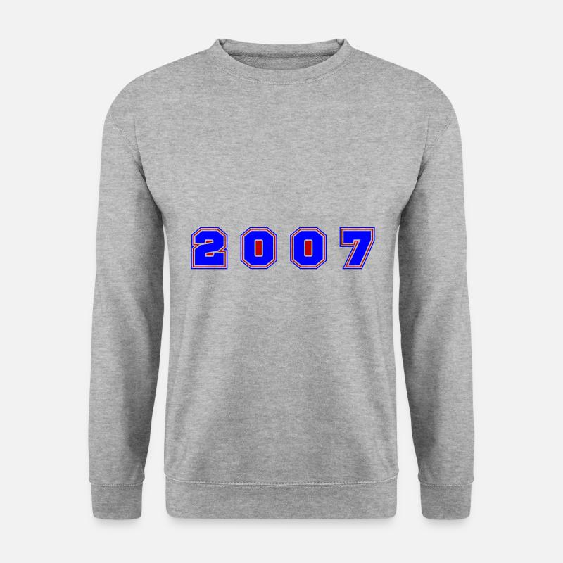2007 Jahr Zahl - Unisex Pullover - Weißgrau meliert