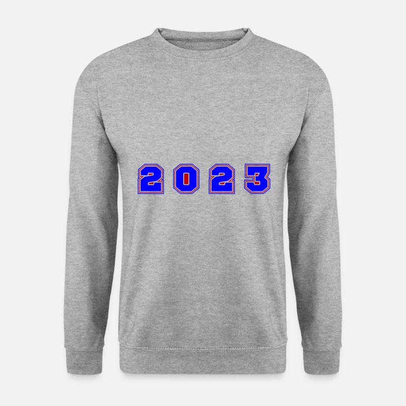 2023 Jahr Zahl - Unisex Pullover - Weißgrau meliert