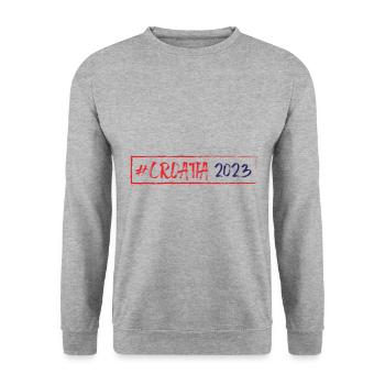Croatia 2023 - Unisex Pullover - Weißgrau meliert - Vorne - Alina (178cm) & Michal (187cm)