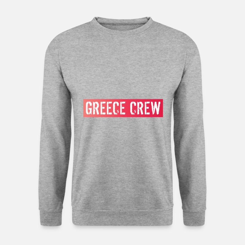 Greece Crew - Unisex Pullover - Weißgrau meliert