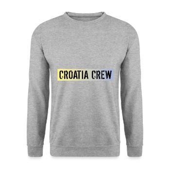Croatia Crew - Unisex Pullover - Weißgrau meliert - Vorne - Alina (178cm) & Michal (187cm)