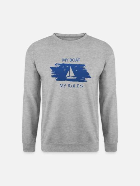 Segeln Spruch Segelschiff - Unisex Pullover - Weißgrau meliert