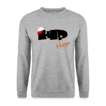 Hip Hop - Unisex Pullover - Weißgrau meliert - Vorne - Alina (178cm) & Michal (187cm)