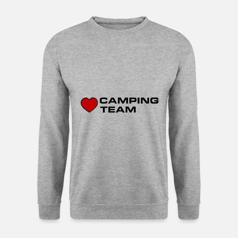 Camping Team Herz - Unisex Pullover - Weißgrau meliert