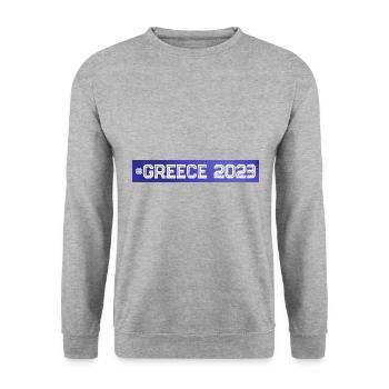 Greece 2023 - Unisex Pullover - Weißgrau meliert - Vorne - Alina (178cm) & Michal (187cm)