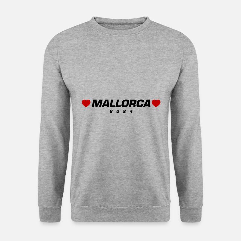 Mallorca 2024 Herz - Unisex Pullover - Weißgrau meliert