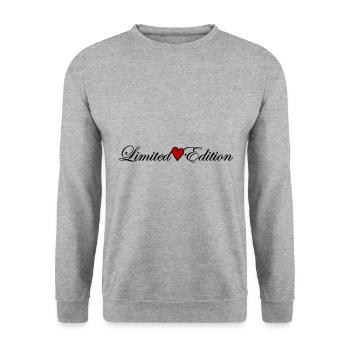 Limited Edition Heart Saying - Unisex Sweatshirt - salt & pepper - Front - Alina (178cm) & Michal (187cm)