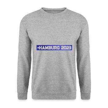 Hamburg 2023 - Unisex Pullover - Weißgrau meliert - Vorne - Alina (178cm) & Michal (187cm)