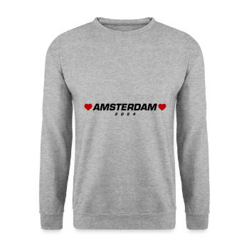 Cœur d’Amsterdam 2024 - Sweat-shirt Unisexe - gris chiné - Devant - Alina (178cm) & Michal (187cm)