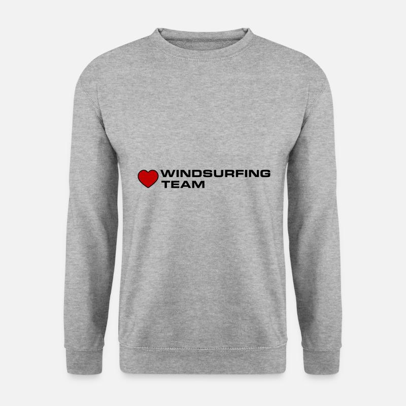 Windsurfing Team Herz - Unisex Pullover - Weißgrau meliert