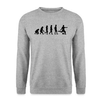 Evolution Fussball - Unisex Pullover - Weißgrau meliert - Vorne - Alina (178cm) & Michal (187cm)