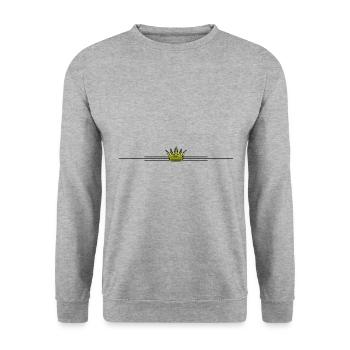 Krone Symbol Design - Unisex Pullover - Weißgrau meliert - Vorne - Alina (178cm) & Michal (187cm)