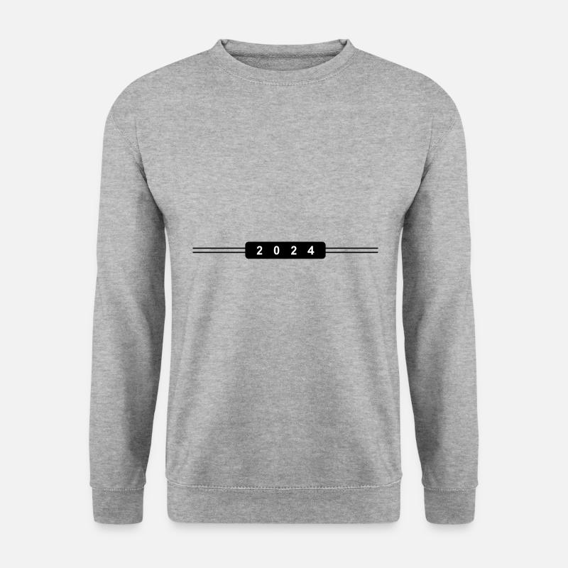 2024 Jahr - Unisex Pullover - Weißgrau meliert