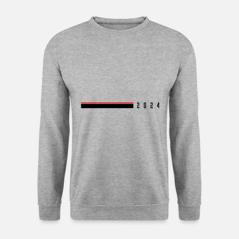 2024 Jahr - Unisex Pullover - Weißgrau meliert