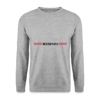 Bester Papa Herz Liebe - Unisex Pullover - Weißgrau meliert - Vorne - Alina (178cm) & Michal (187cm)