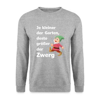 Garten Zwerg - Unisex Pullover - Weißgrau meliert - Vorne - Alina (178cm) & Michal (187cm)