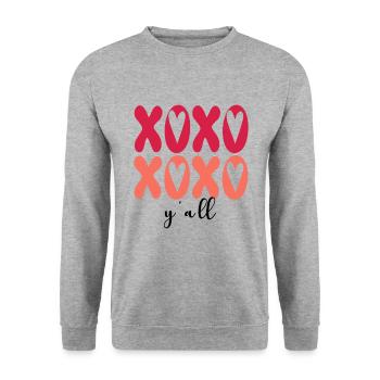Xoxo Y’all - Sweat-shirt Unisexe - gris chiné - Devant - Alina (178cm) & Michal (187cm)