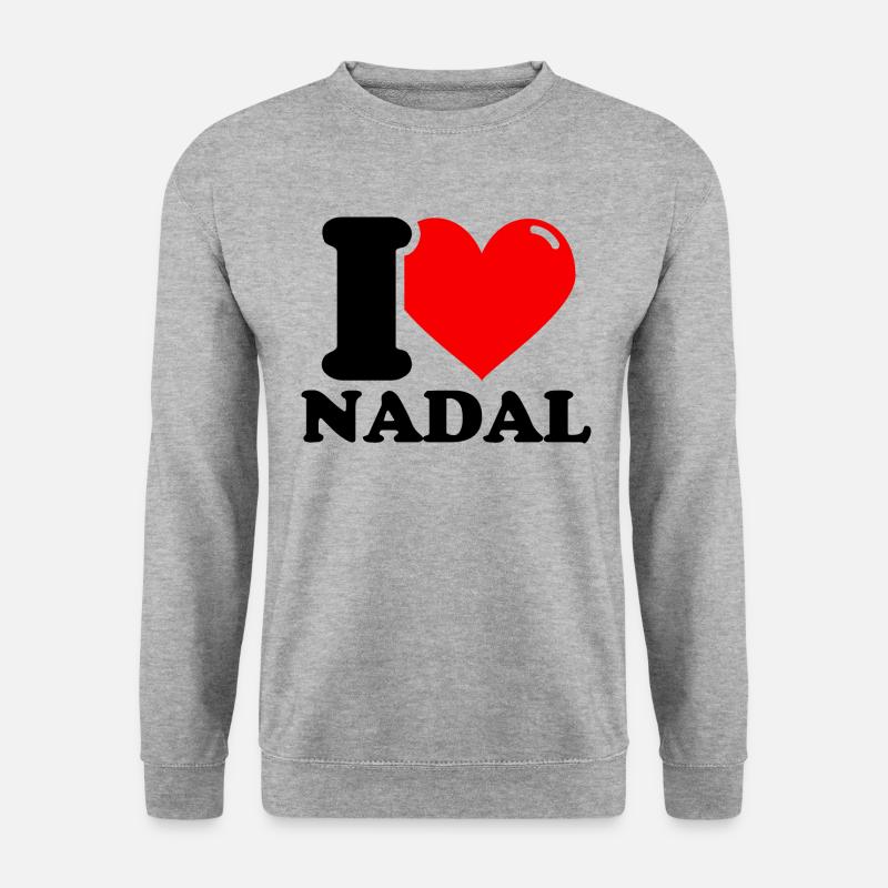 I love nadal Vorname - Unisex Pullover - Weißgrau meliert