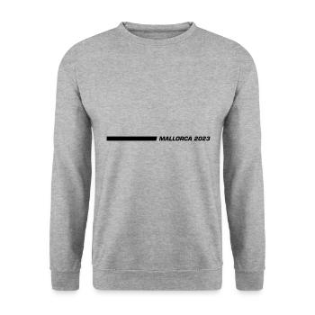 Mallorca 2023 Linie - Unisex Pullover - Weißgrau meliert - Vorne - Alina (178cm) & Michal (187cm)