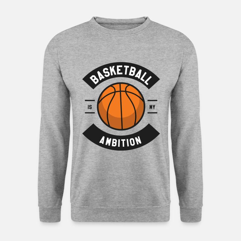 Basketball Ambition Basketballer Geschenkidee - Unisex Pullover - Weißgrau meliert