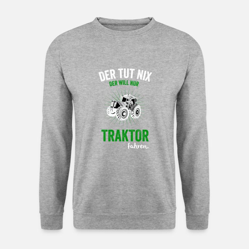Traktor Shirt Traktor Landwirt Bauer Geschenk - Unisex Pullover - Weißgrau meliert