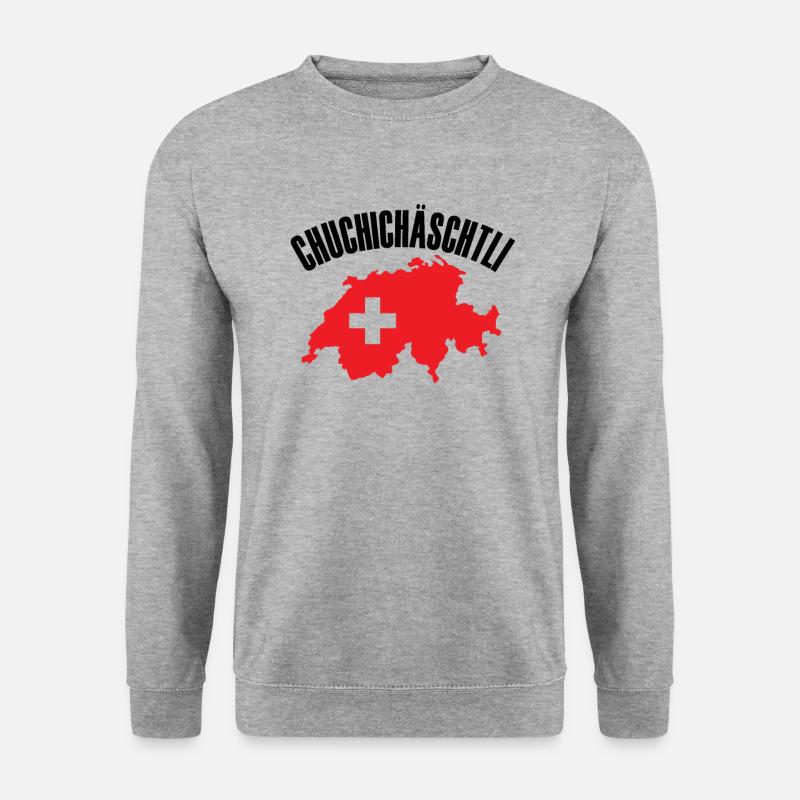 Schweiz Chuchichäschtli Tourist Bern Geschenk - Unisex Pullover - Weißgrau meliert