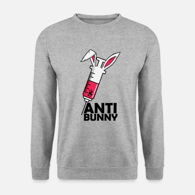 Anti-Körper lustige Hasen-Osterimpfung - Unisex Pullover - Weißgrau meliert