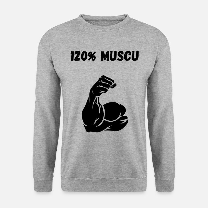 120% Musku - Unisex Pullover - Weißgrau meliert